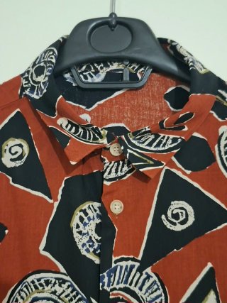 Camicia uomo mezza manica fantasia etnica