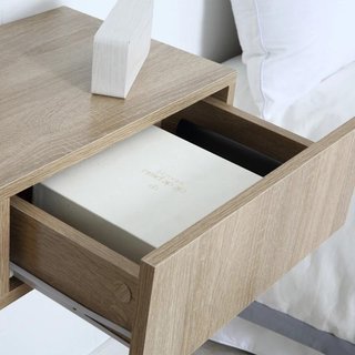 2 Mesitas Noche Flotantes con Cajón Natural