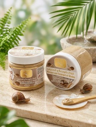 Mascarilla de Arcilla Blanca con Baba de Caracol .