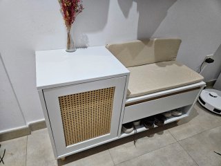 Zapatero con asiento y almacenaje