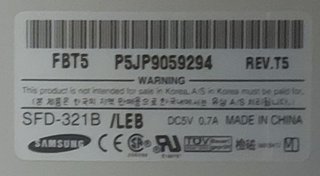 ANTIGUA DISQUETERA INTERNA DE 3,5” MARCA SAMSUNG