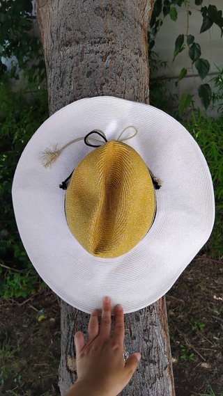 Pamela de paja ancha bicolor