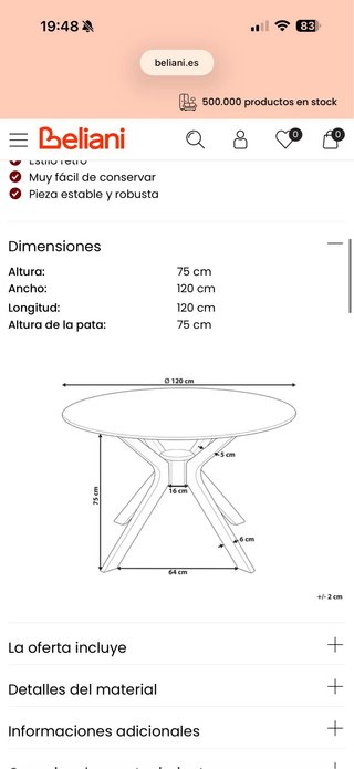 Mesa comedor TYMIS Beliani - Nueva