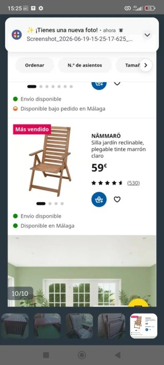 Dos sillas de madera plegables