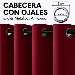 Cortinas Opacas Burdeos MIULEE 140x245 (2 uds)
