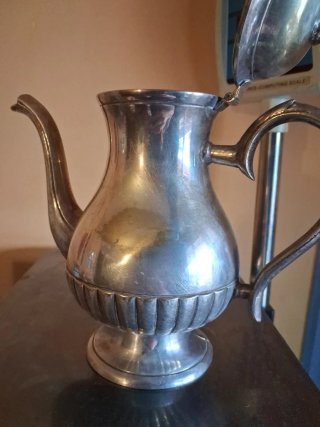 Tetera baño de plata antigua
