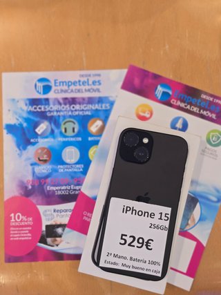 iPhone 15 Negro 256GB Batería 100%