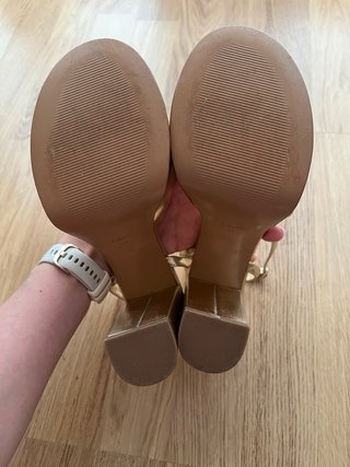 Sandalias Mango Doradas Plataforma Talla 37