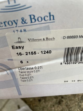 Tazas Villeroy & Boch Porcelana Blanca.10 unidades
