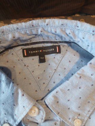 Camicia Tommy Hilfiger blu stampata per bambini 12 anni