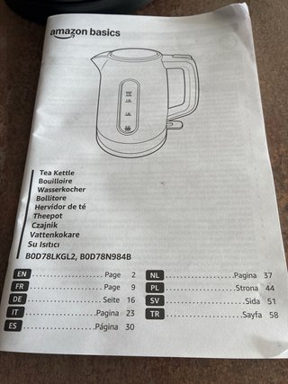 Hervidor de agua eléctrico negro 1.7L Nuevo