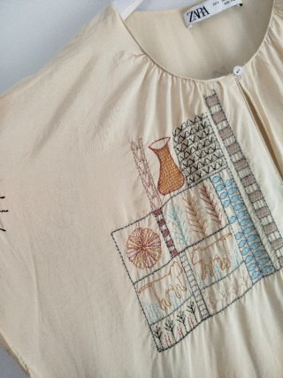 Vestido Zara bordado talla única