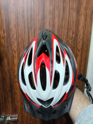 Casco Ciclismo Blanco, Rojo y Negro