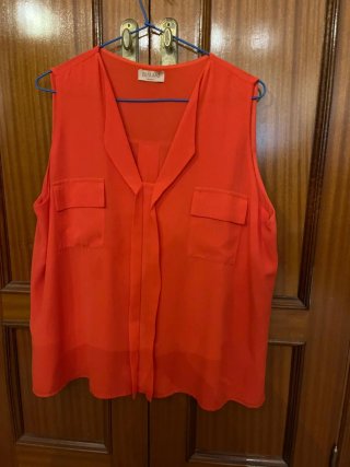 Blusa naranja sin mangas Bimani Talla XXL