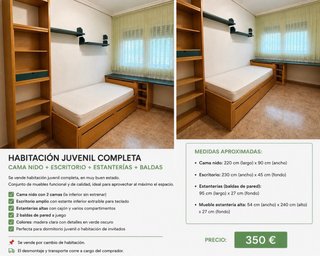 Habitación completa con cama nido
