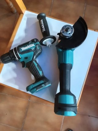AMOLADORA MAKITA DGA504 Y TALADRO MAKITA DHP485