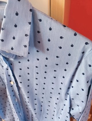 Camisa azul de manga larga