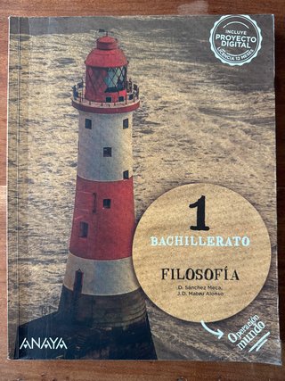 Libro Filosofía 1 Bachillerato - Anaya
