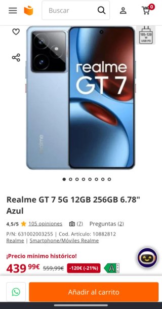 Realme GT 7 Azul 512gb