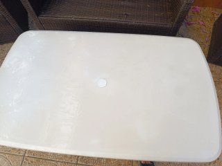 Mesa y 4 Sillas de Jardín Blancas