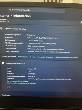 Acer Nitro 5 I7 12700H RTX 3050 32GB RAM
