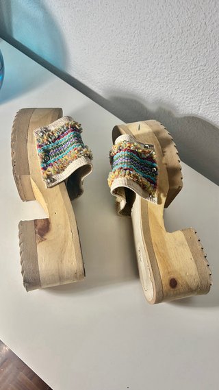 Sandalias plataforma madera multicolor talla 39/40