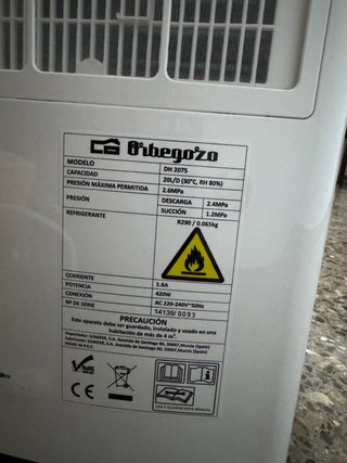 Deshumidificador Orbegozo DH 2075 (20L/D)
