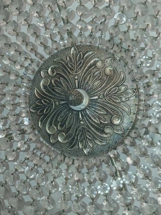 Lámpara lágrimas cristal antigua plata