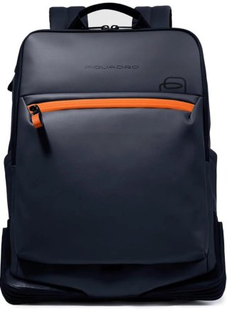 Mochila Piquadro impermeable azul y naranja