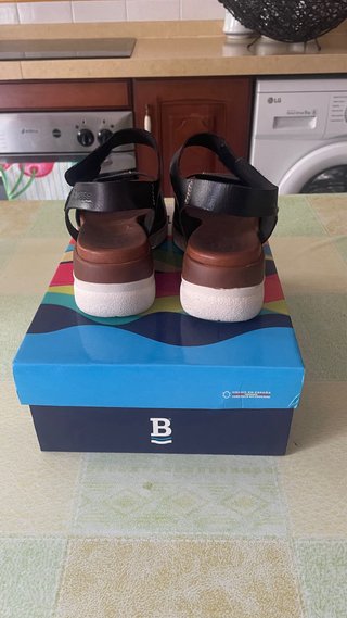 Sandalias Piel Mediterráneas Negro Talla 37