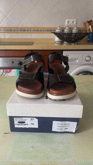 Sandalias Piel Mediterráneas Negro Talla 37