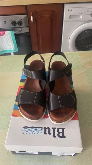 Sandalias Piel Mediterráneas Negro Talla 37