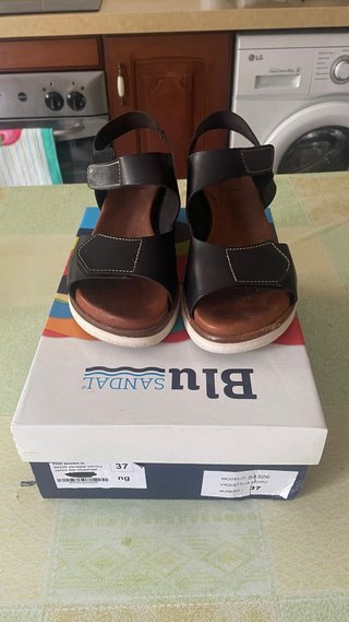 Sandalias Piel Mediterráneas Negro Talla 37