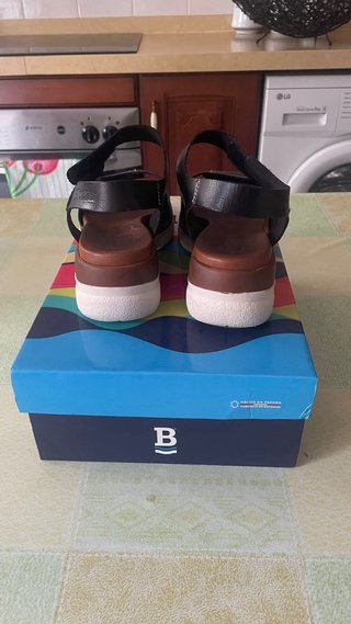 Sandalias Piel Mediterráneas Negro Talla 37