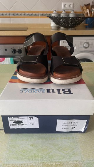 Sandalias Piel Mediterráneas Negro Talla 37