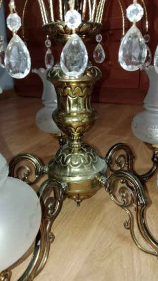 Lámpara de techo cristal dorada