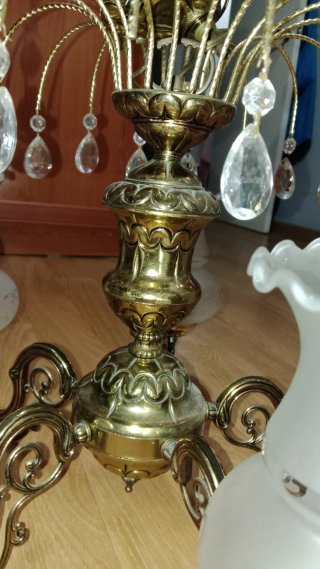 Lámpara de techo cristal dorada
