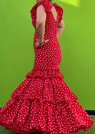 Traje de Flamenca Rojo Lunares T. 38/40
