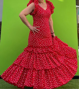 Traje de Flamenca Rojo Lunares T. 38/40