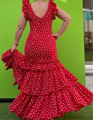 Traje de Flamenca Rojo Lunares T. 38/40