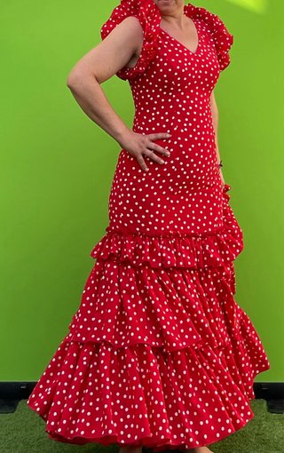 Traje de Flamenca Rojo Lunares T. 38/40
