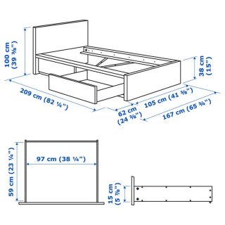 Cama Ikea Malm Negra
