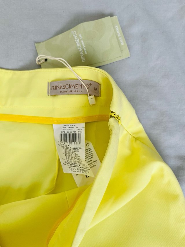 Rinascimento Lemon Yellow Wide Leg Trousers M New