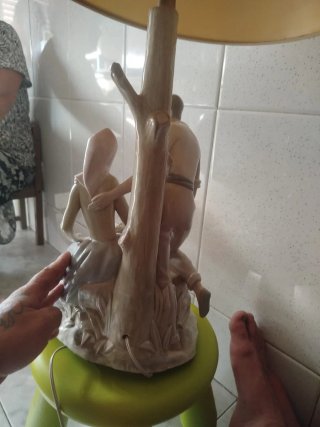 Lámpara de porcelana antigua pareja