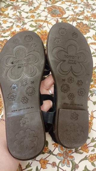 Sandalias Porronet Negras Planas