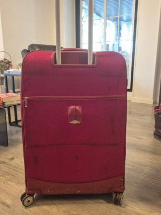 Maleta Grande Samsonite 1910 Tela Roja  Expandible