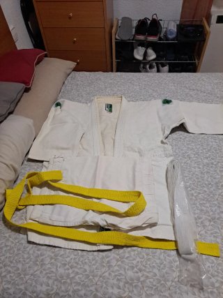 Kimono Judo Blanco Talla m + Cinturón Amarillo