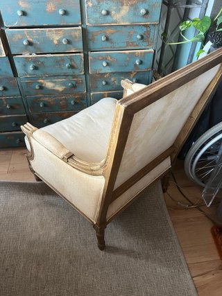 Butaca Bergere Tela y Madera