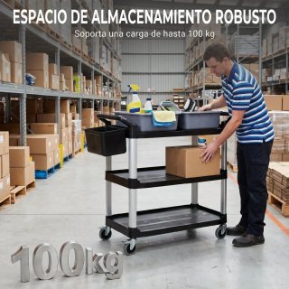 Carro Limpieza 3 Estantes con Ruedas