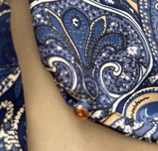 Vestido Amichi estampado azul y dorado Talla S